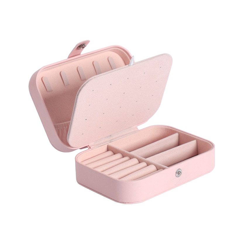 Alenvenew 2023 Flip Travel Double Ring Necklace Earrings Portable Jewelry Storage Box
