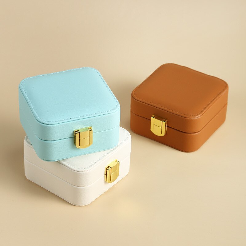 Alenvenew 2023 Women High Quality Portable Dust ProofJewelry Box Manager Leather Fashion Storage