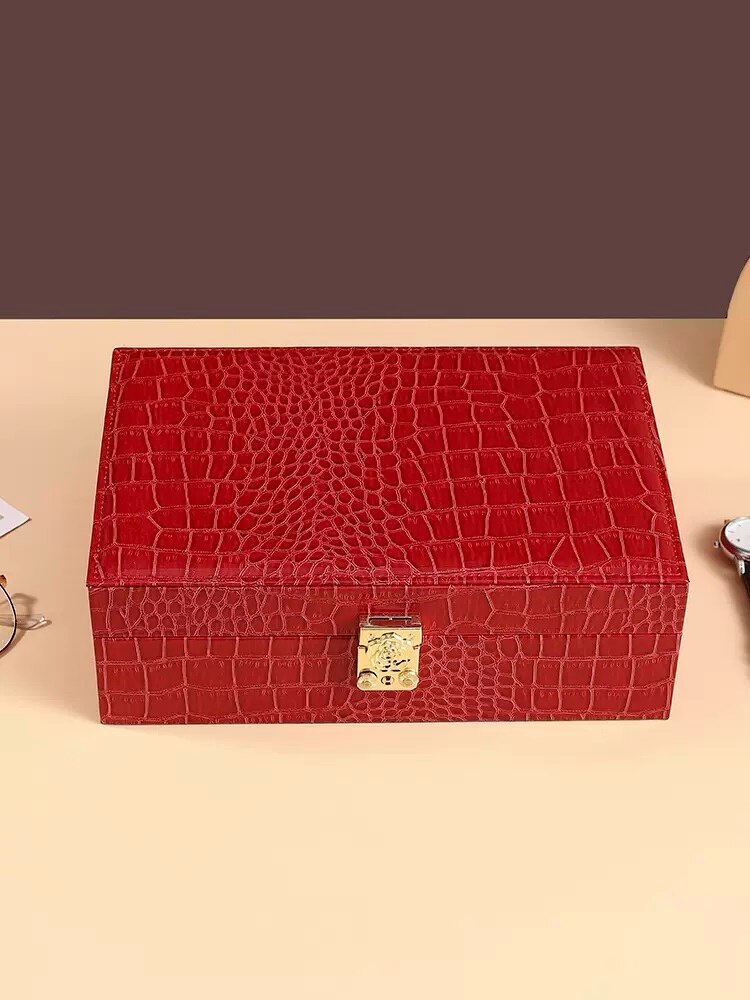 Anevenew 2023 New High Grade Exquisite Light Luxury Lockable Women's Gold Handicraft Storage Box