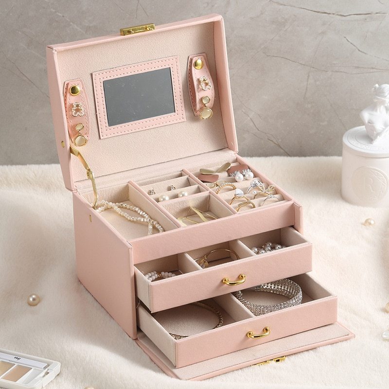 Alenvenew  2023 Kashger Large Capacity Fashion Pu Leather European And American  Jewelry Storage Box