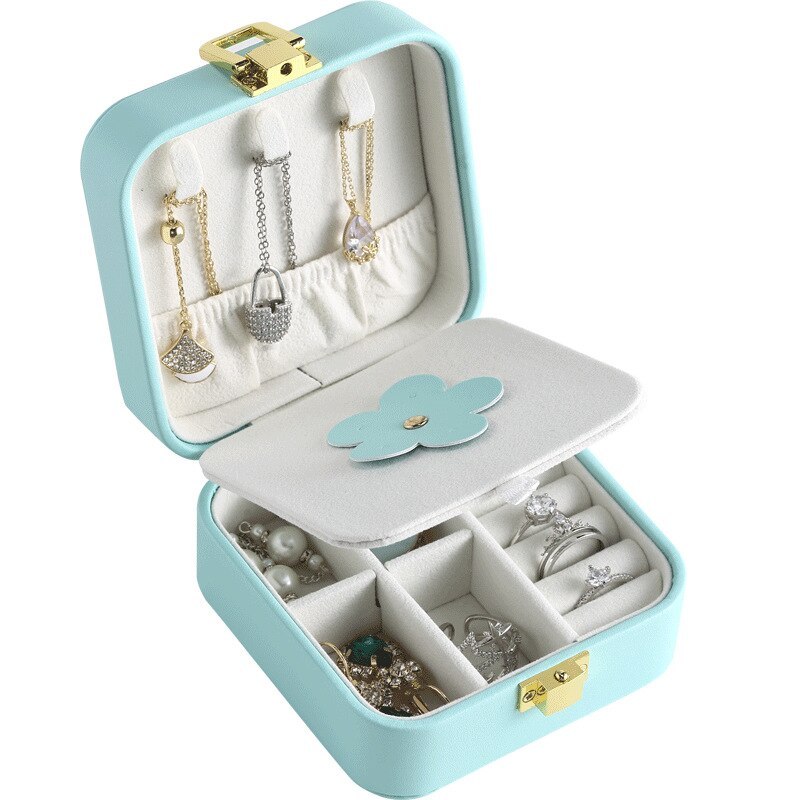Alenvenew 2023 Women High Quality Portable Dust ProofJewelry Box Manager Leather Fashion Storage