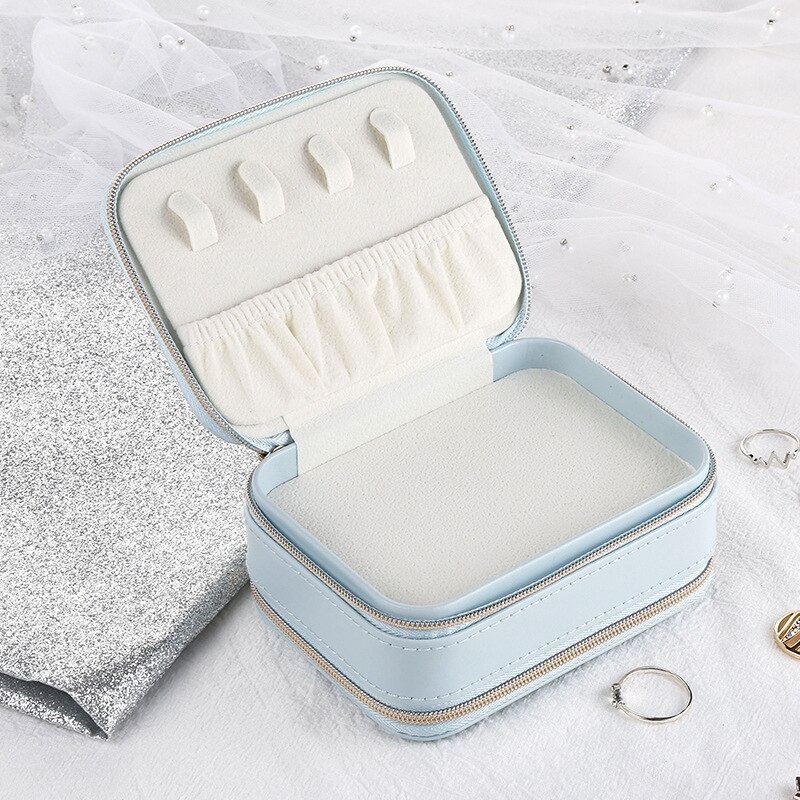 Alenvenew 2023 Simple Zipper Portable Necklace Earring Ring Lipstick Jewelry  Storage Box