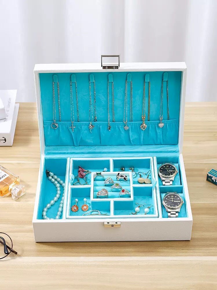 Alenvenew 2023 NEW Dustproof Jewelry Box for Women and Girls With Velvet Storage Earring Ring Necklace Bracelets