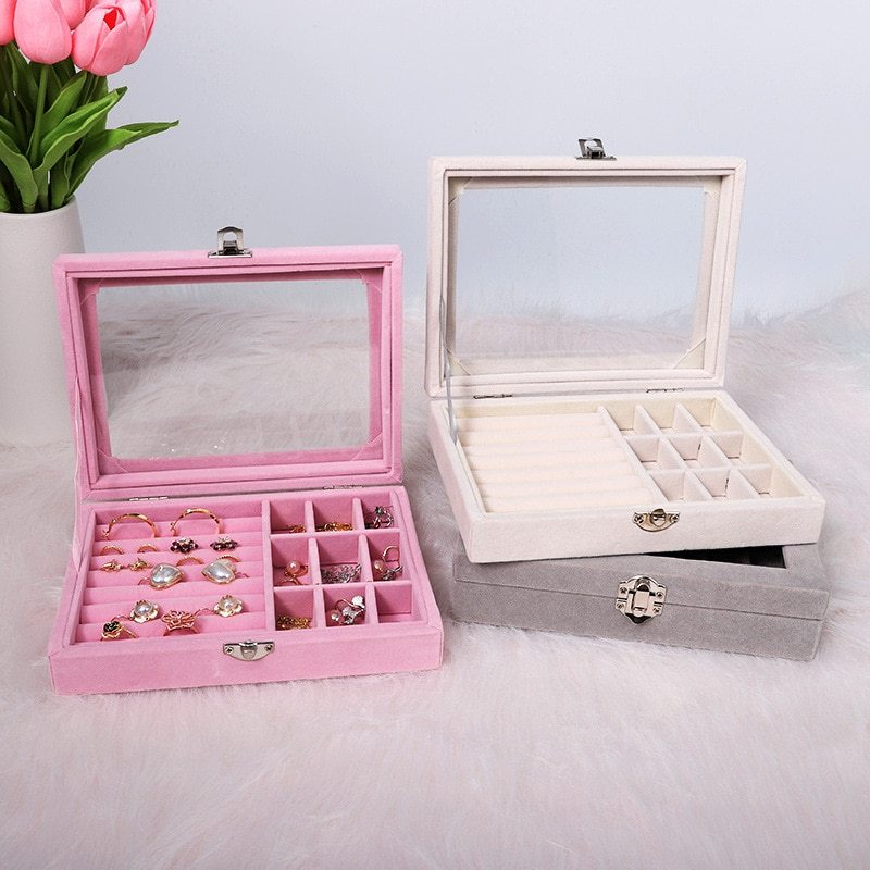 Alenvenew 2023 NEW Dustproof Jewelry Box for Women and Girls  With Velvet   Storage  Earring Ring Necklace Bracelets