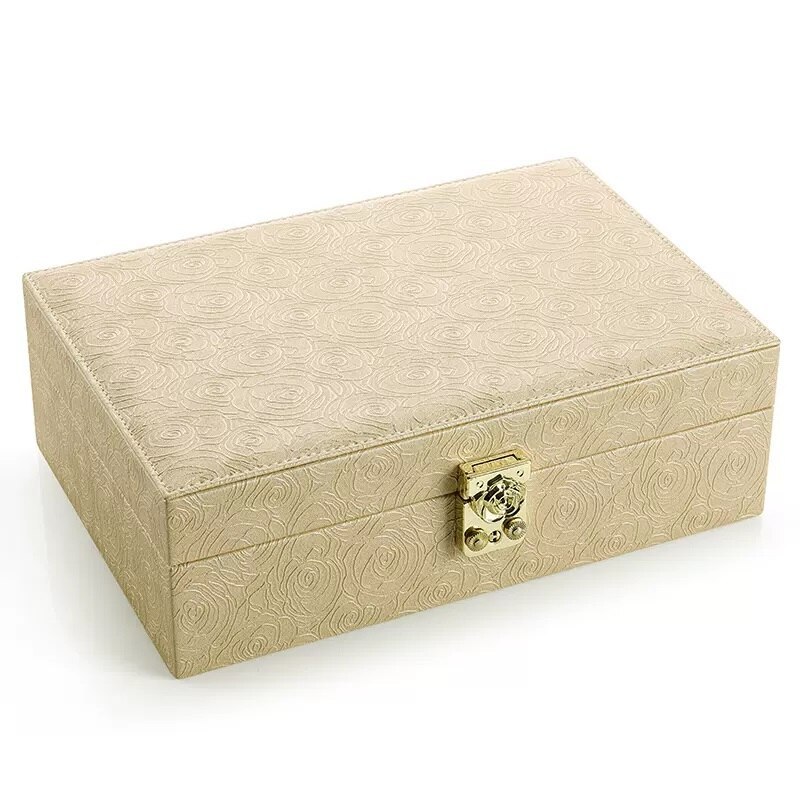 Alenvenew 2023 High-End High-Capacity Lockable Hair Earrings Necklace Ring Bracelet  Display Jewelry Storage Box