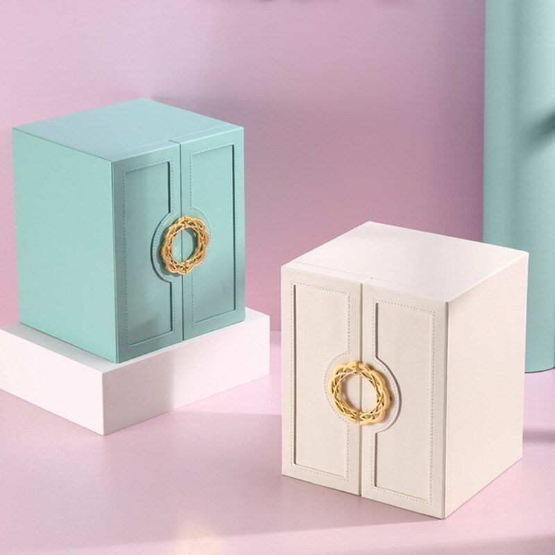 Alenvenew  2023 New Multi-Layer Desktop Home Leather Drawer Large Capacity Earrings  Necklace Jewelry Sstorage Box