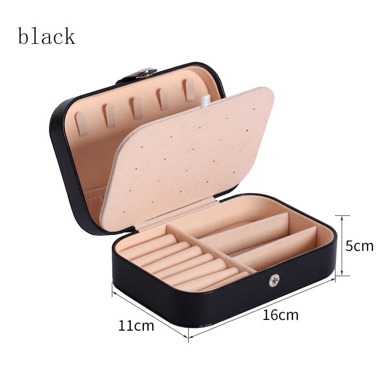 Alenvenew 2023 Flip Travel Double Ring Necklace Earrings Portable Jewelry Storage Box