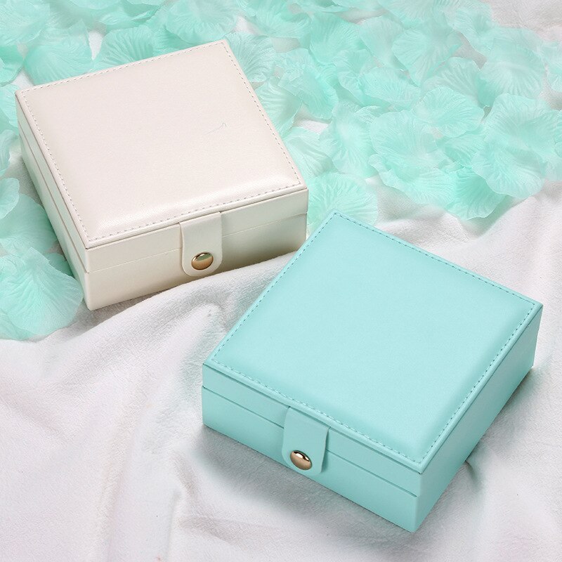 Alenvenew 2023 Single-Layer PU Simple And Creative Portable Earrings  Ring Small Jewelry Storage Box