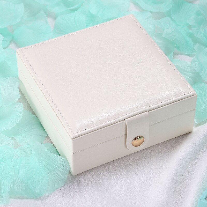 Alenvenew 2023 Single-Layer PU Simple And Creative Portable Earrings  Ring Small Jewelry Storage Box