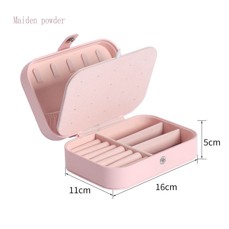 Alenvenew 2023 Flip Travel Double Ring Necklace Earrings Portable Jewelry Storage Box