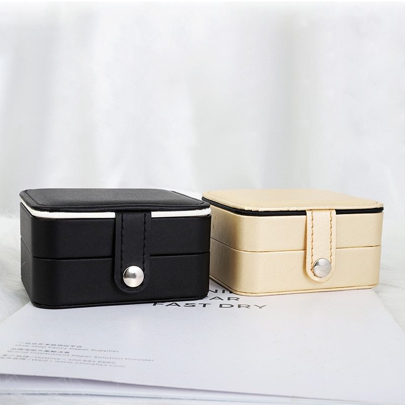 Alenvenew High Quality Dustproof Leather Jewelry Box 3-Layer Display Case of Rings Earrings Necklace Bracelets for Women