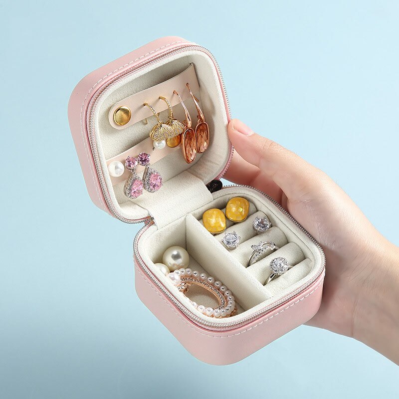 Anevenew  Simple Transparent Flip Earrings, Rings, Multifunctional Jewelry And Cosmetics Storage Box For Children And Mothers