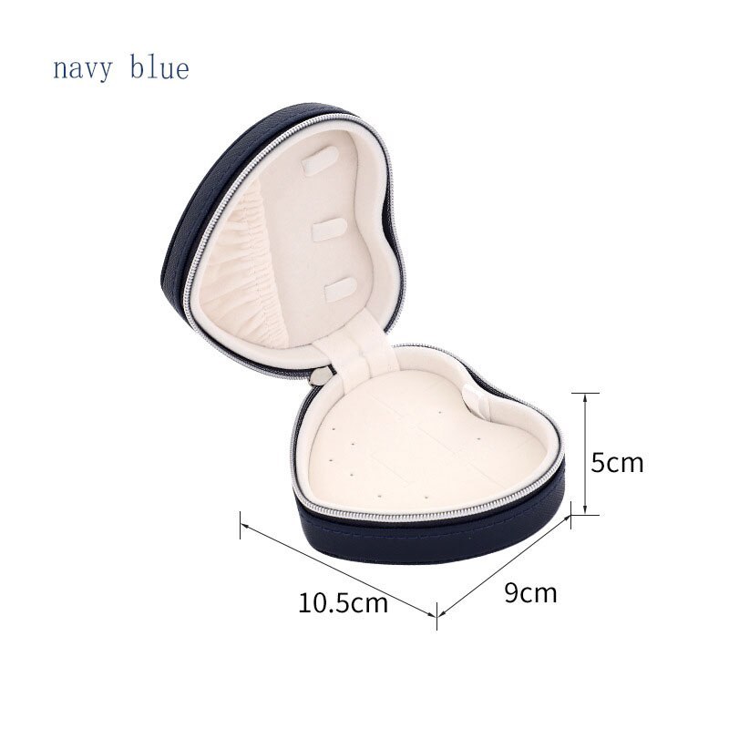 Alenvenew 2023 Simple And Convenient Home Travel Earrings Necklace Ring Heart Shaped Jewelry Storage Box