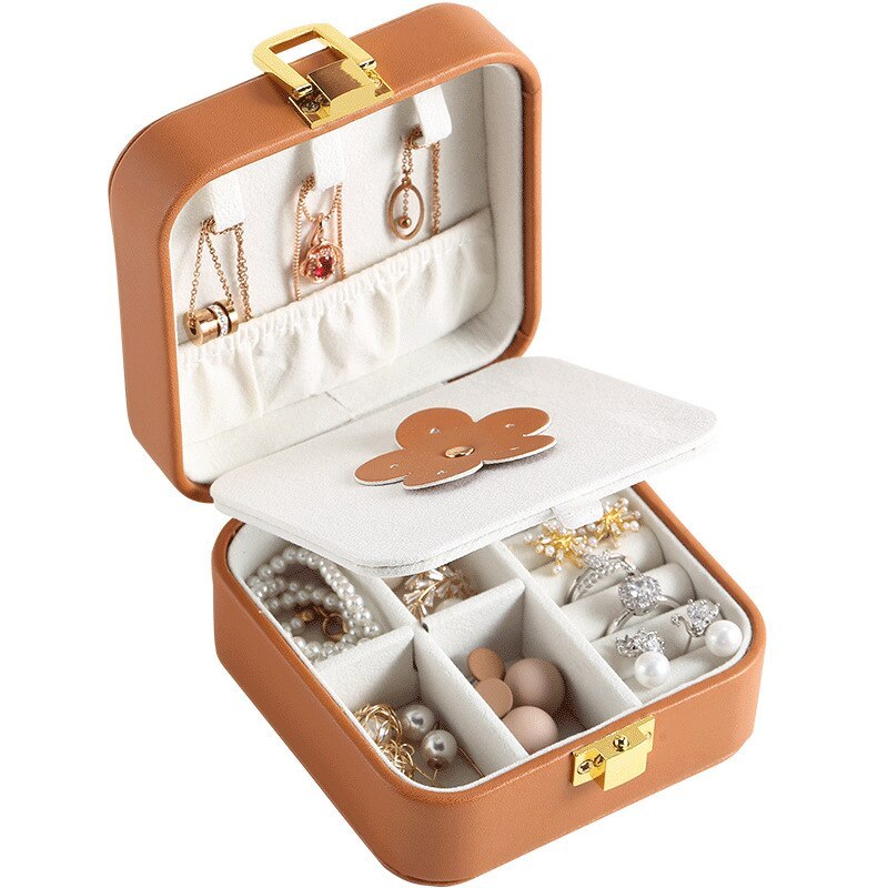 Alenvenew 2023 Women High Quality Portable Dust ProofJewelry Box Manager Leather Fashion Storage