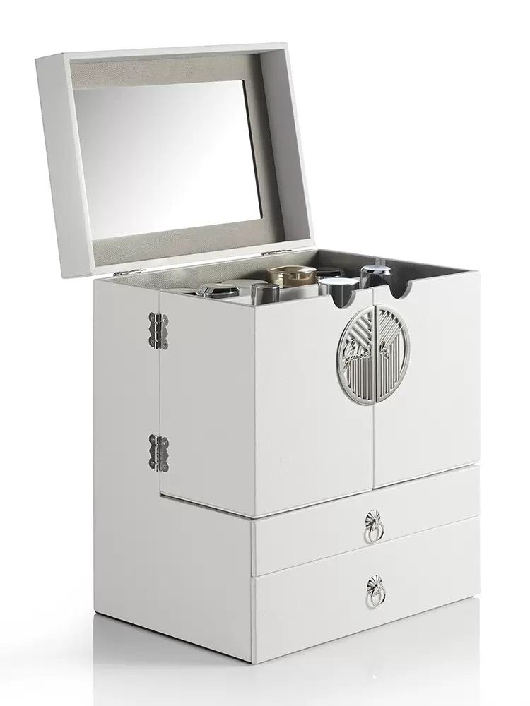 Alenvenew 2023 Skin Care Cosmetics Desktop Jewelry Integrated Shelf With Mirror Large Capacity Dresser Storage Cabinet