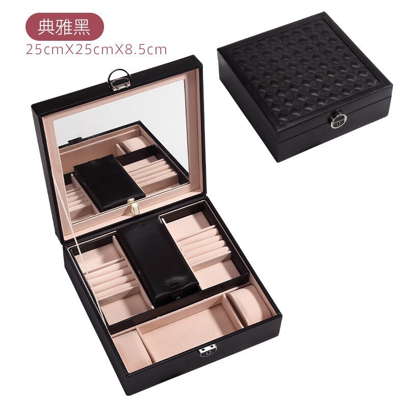 Alenvenew New High Quality Jewelry Box for Women Girls Large Capacity Organizer  Storage for Earrings Necklace With Mirror