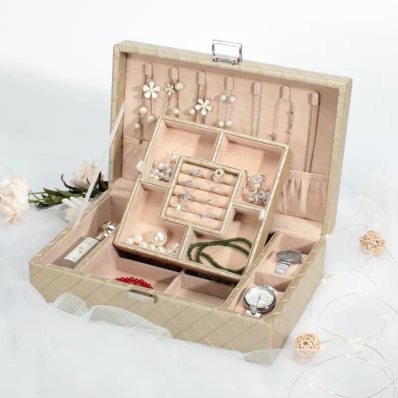 Alenvenew 2023 NEW Jewelry Box for Women and Girls With Velvet Dustproof  Storage Earring Ring Necklace Bracelets
