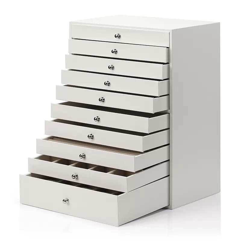 Alenvenew 2023 Multi-Layer Necklace Earrings Bracelets Dustproof 10-floor High-Capacity High-End Luxury Jewelry Storage Cabinet