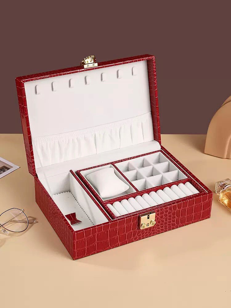 Anevenew 2023 New High Grade Exquisite Light Luxury Lockable Women's Gold Handicraft Storage Box