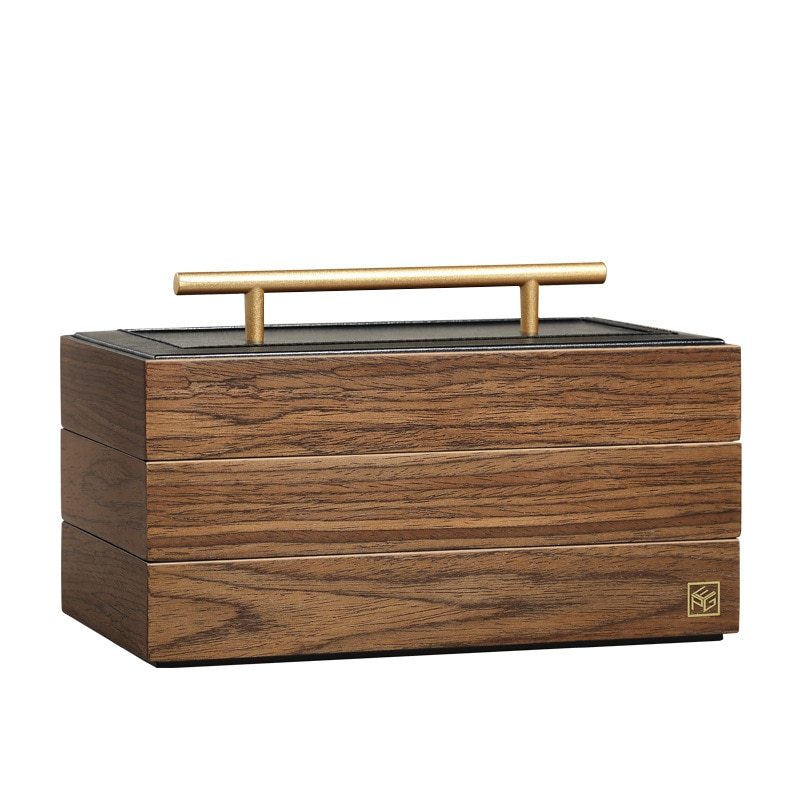 Alenvenew 2023 High Grade Solid Wood Home Walnut Ring Bracelet Jewelry Storage Box