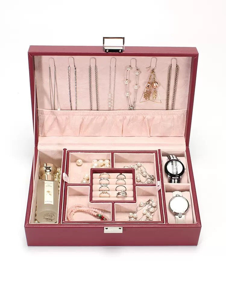Alenvenew 2023 High-Grade Exquisite Large-Capacity Dust-Proof Necklace Ring Earrings Jewelry Storage box