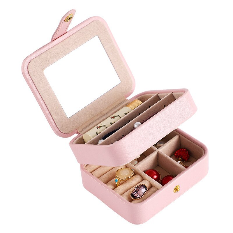 Alenvenew High Quality Dustproof Leather Jewelry Box 3-Layer Display Case of Rings Earrings Necklace Bracelets for Women