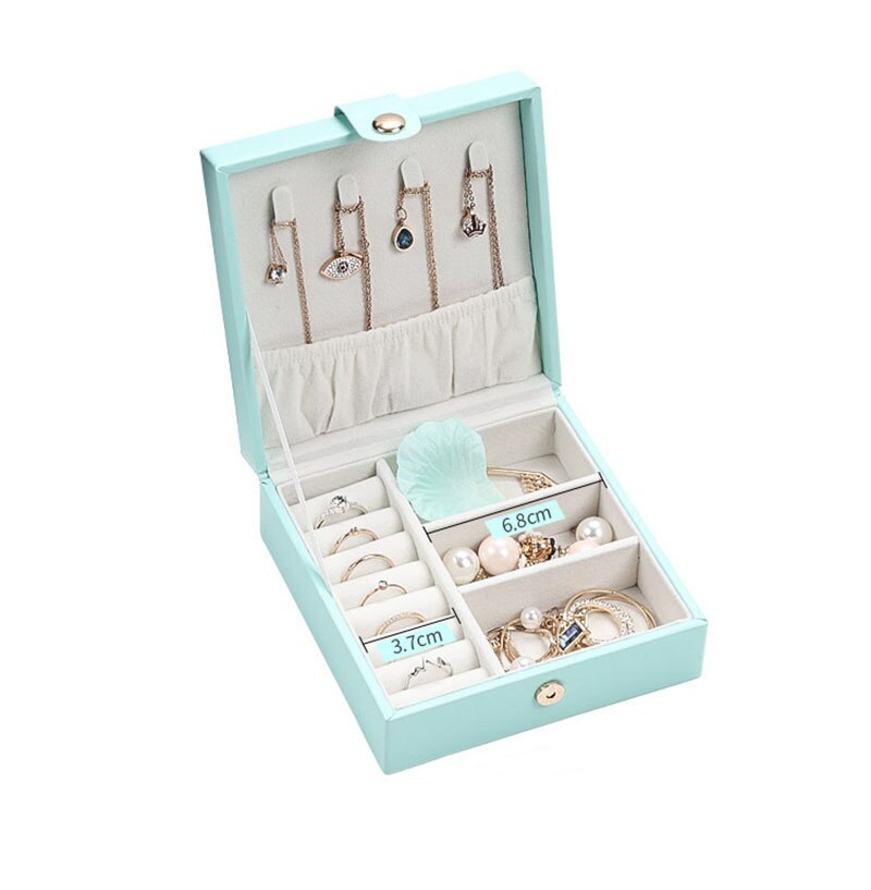 Alenvenew 2023 Single-Layer PU Simple And Creative Portable Earrings  Ring Small Jewelry Storage Box