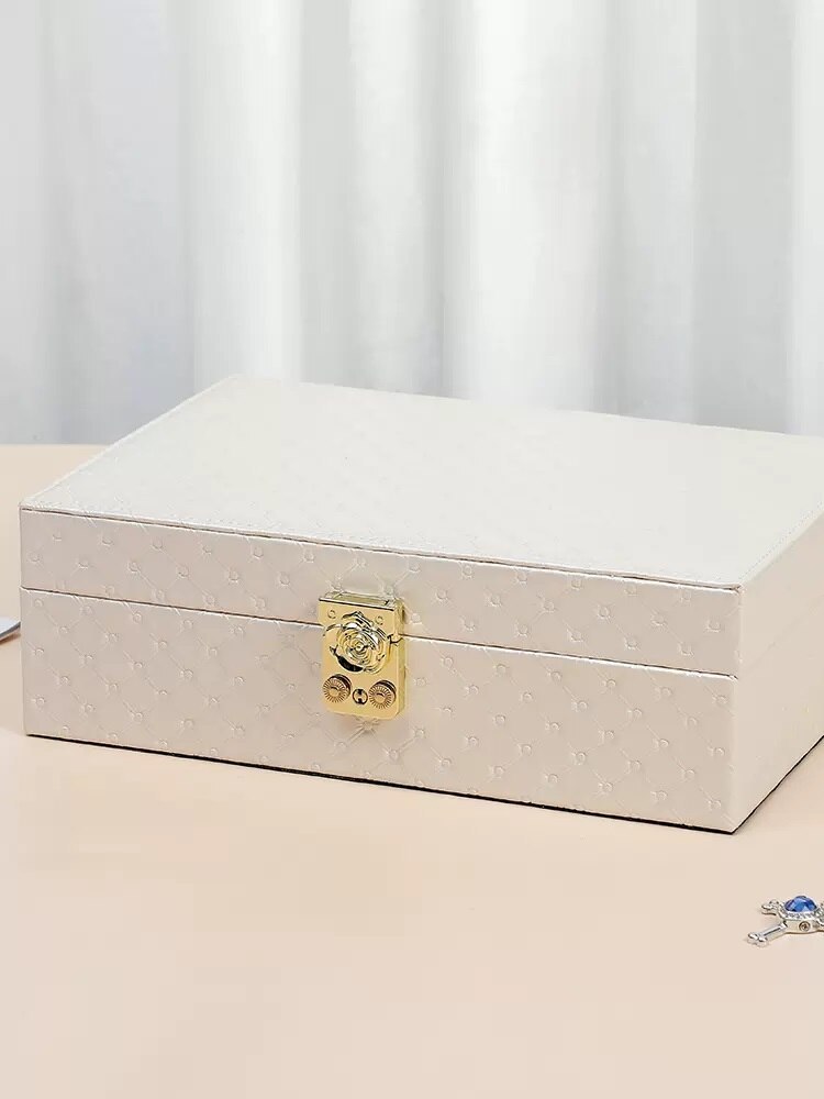 2023 New Lockable High-End Exquisite Light Luxury Earrings Necklace Ring Jewelry Storage Box