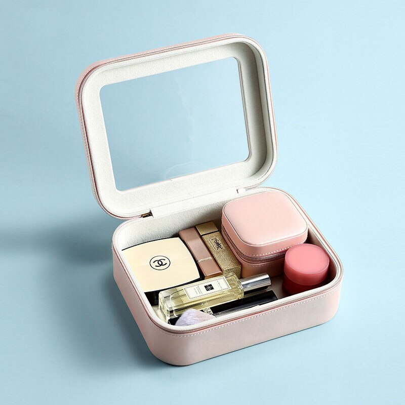 Anevenew  Simple Transparent Flip Earrings, Rings, Multifunctional Jewelry And Cosmetics Storage Box For Children And Mothers