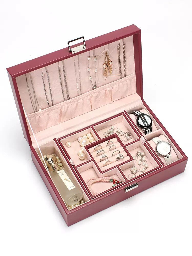 Alenvenew 2023 High-Grade Exquisite Large-Capacity Dust-Proof Necklace Ring Earrings Jewelry Storage box