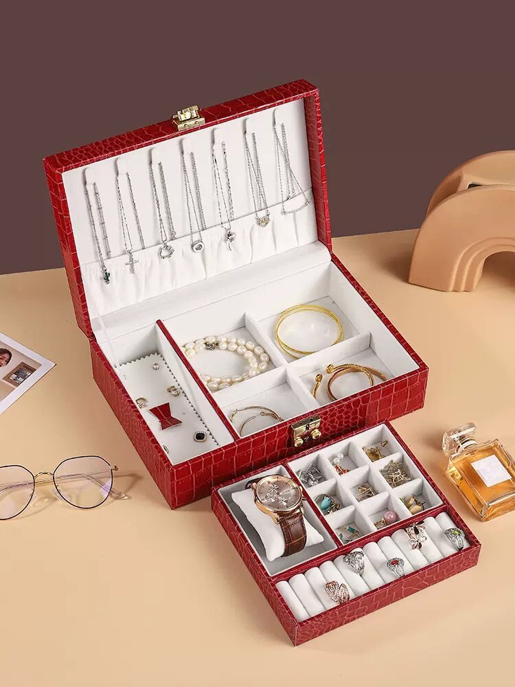 Anevenew 2023 New High Grade Exquisite Light Luxury Lockable Women's Gold Handicraft Storage Box