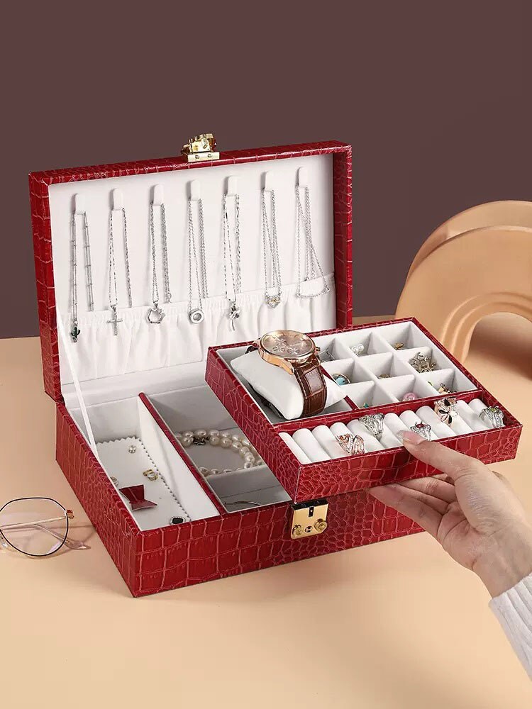 Anevenew 2023 New High Grade Exquisite Light Luxury Lockable Women's Gold Handicraft Storage Box