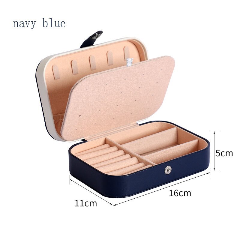 Alenvenew 2023 Flip Travel Double Ring Necklace Earrings Portable Jewelry Storage Box