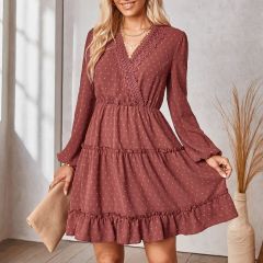 Span Jacquard Fabric For Dress Sample Products Autumn Girls Dress Casual Vestidos Women Skirt Clothing Manufacturers Custom