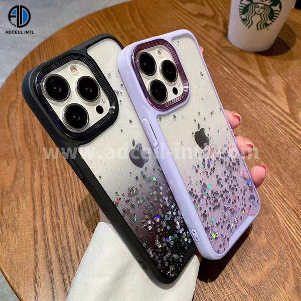 Transparent Acrylic cover with glitter and epoxy