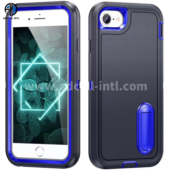 TPU+PC 2 in 1 Case with pure color and stand
