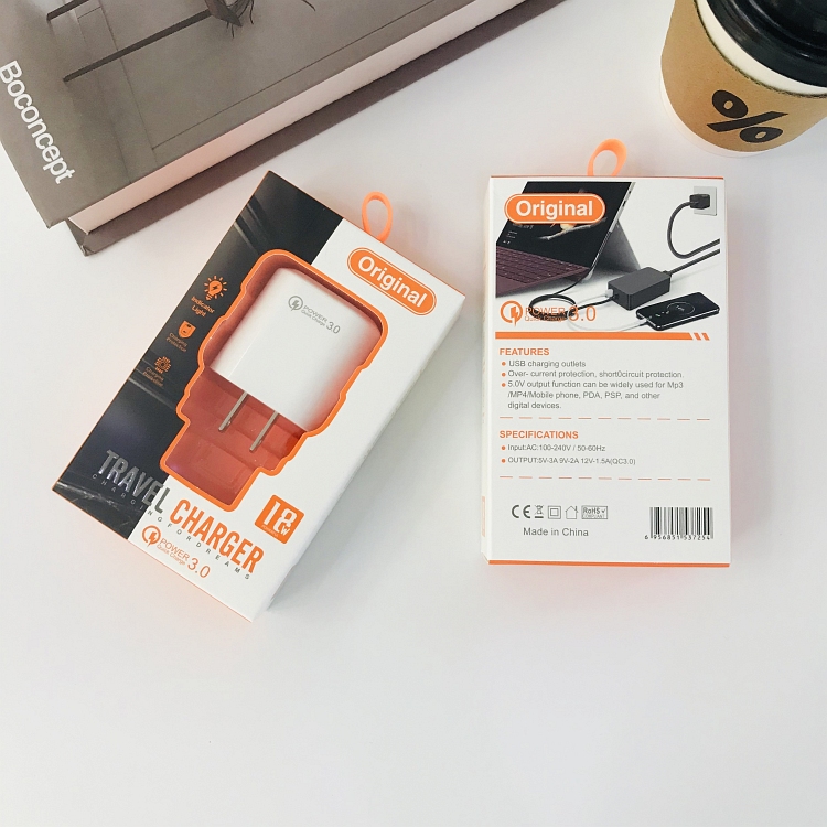 Cargador de viaje casa con QC3.0 entrada rapida carga