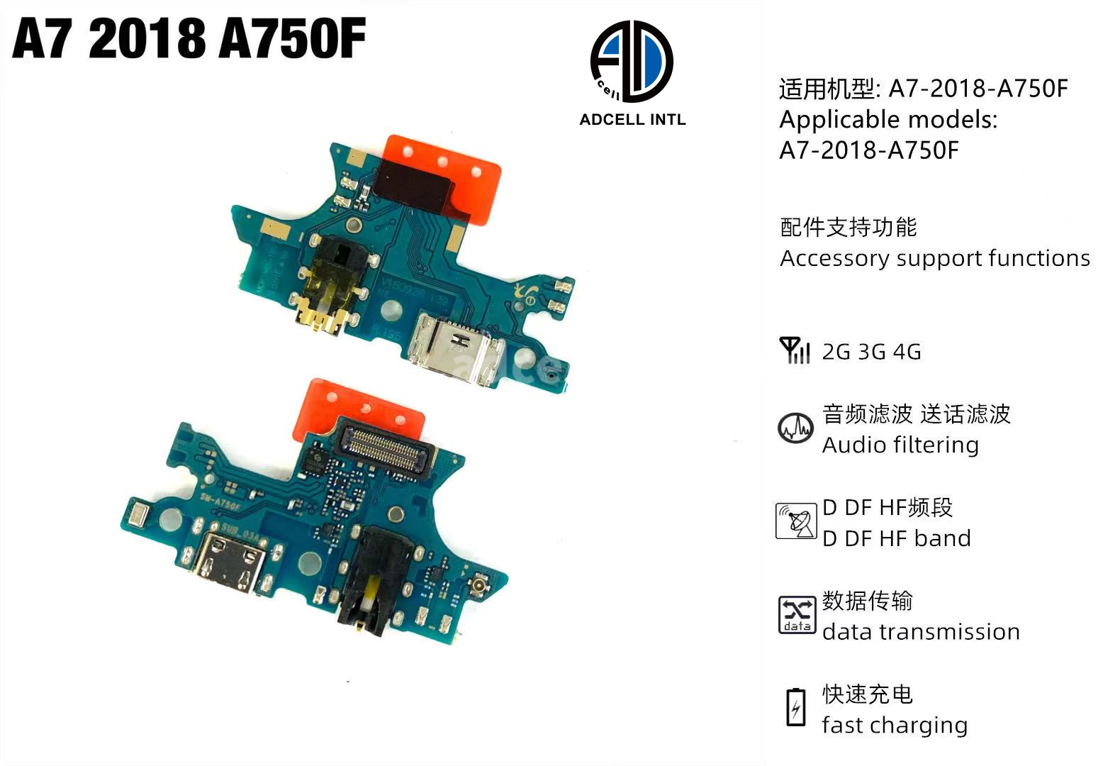 Flex Charging Port for Samsung A7 2018 A750F Original