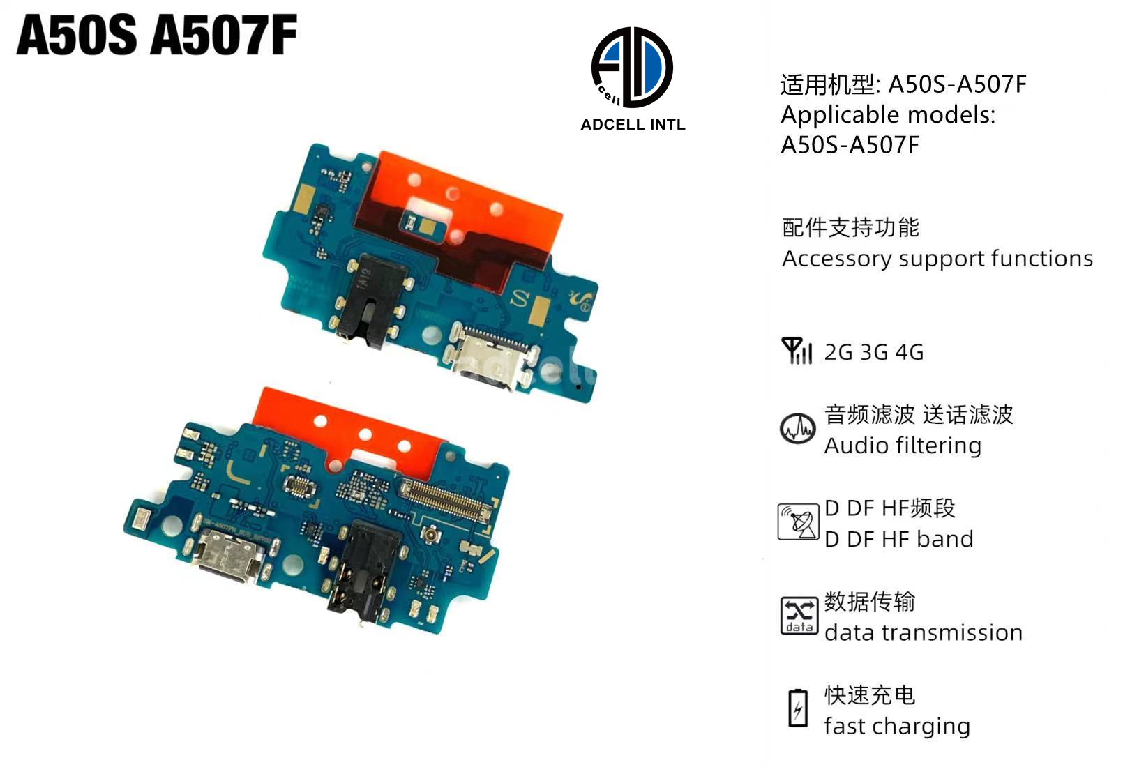Flex Charging Port for Samsung A50S A507F Original
