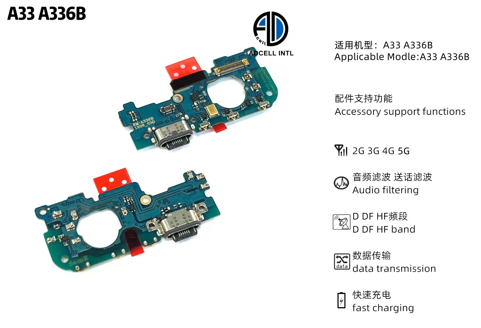 Flex Charging Port for Samsung A33 A336B Original
