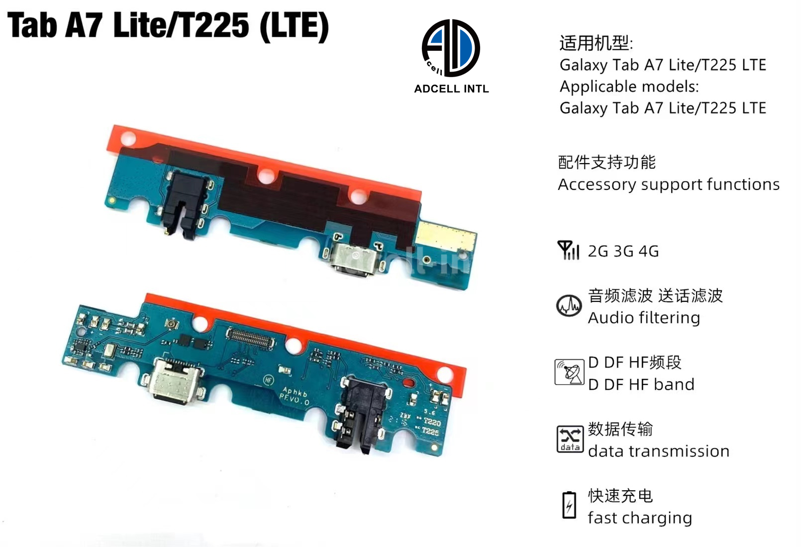 Flex Charging Port for Samsung Tab A7 Lite/T225 LTE Original