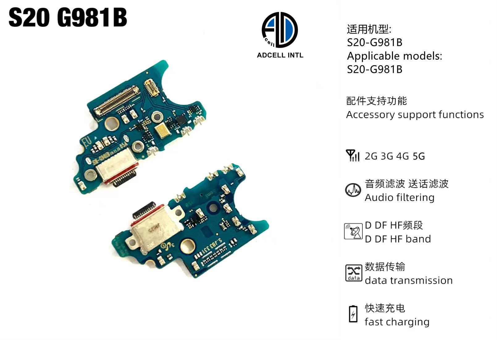 Flex Charging Port for Samsung S20 G981B Original
