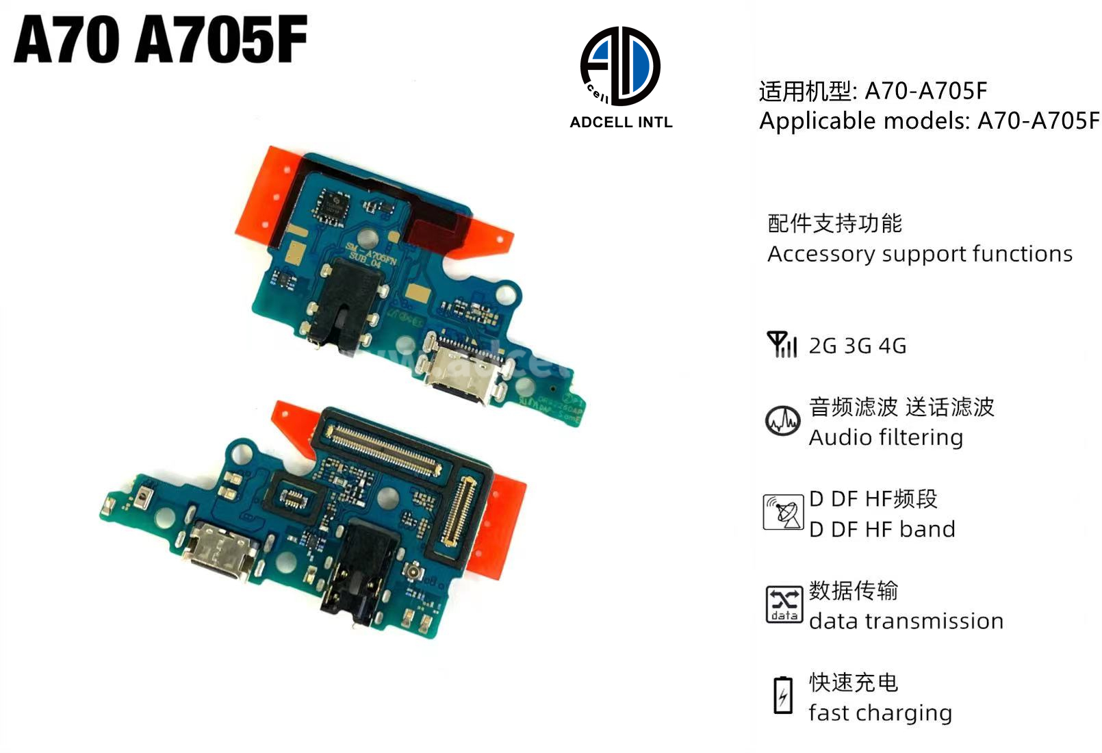 Flex Charging Port for Samsung A70 A705F Original