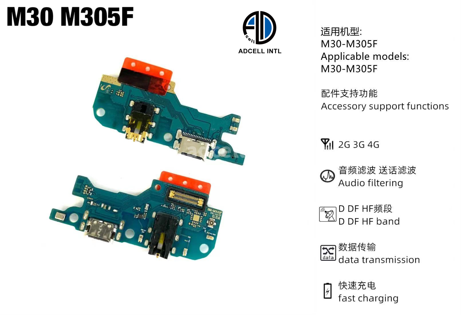 Flex Carga para Samsung M30 M305F Original