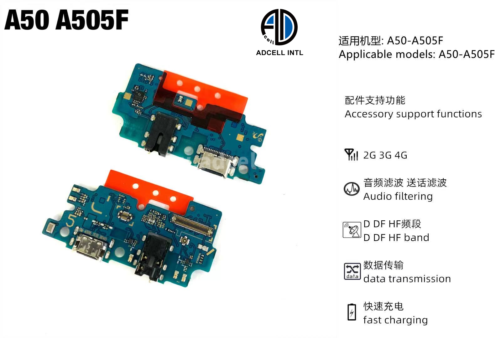 Flex Carga para Samsung A50 A505F Original