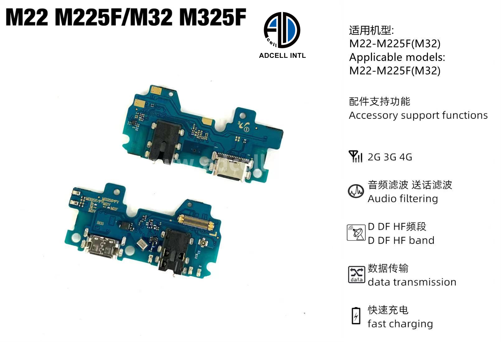 Flex Charging Port for Samsung M22/M32 Original