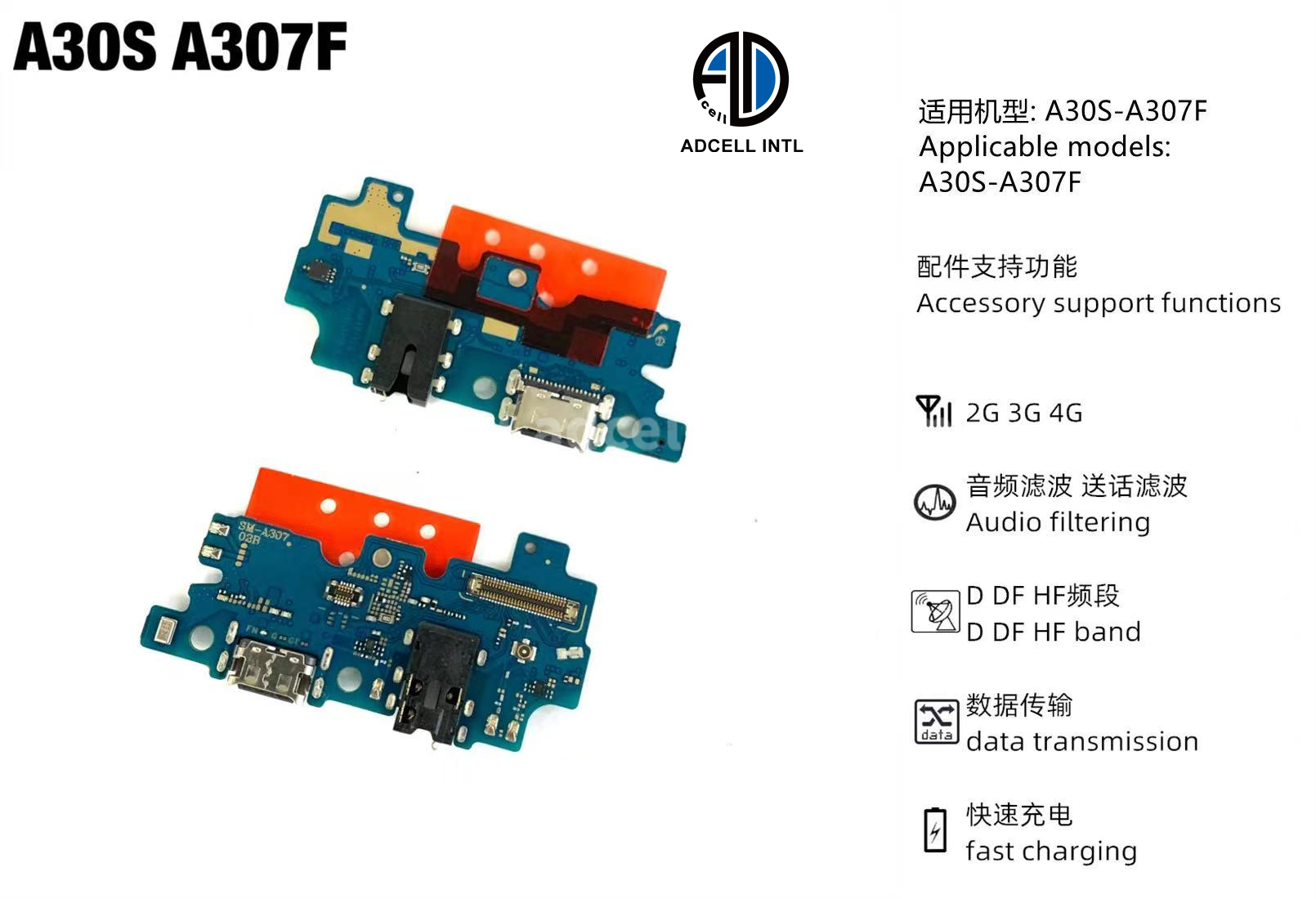 Flex Charging Port for Samsung A30S A307F Original