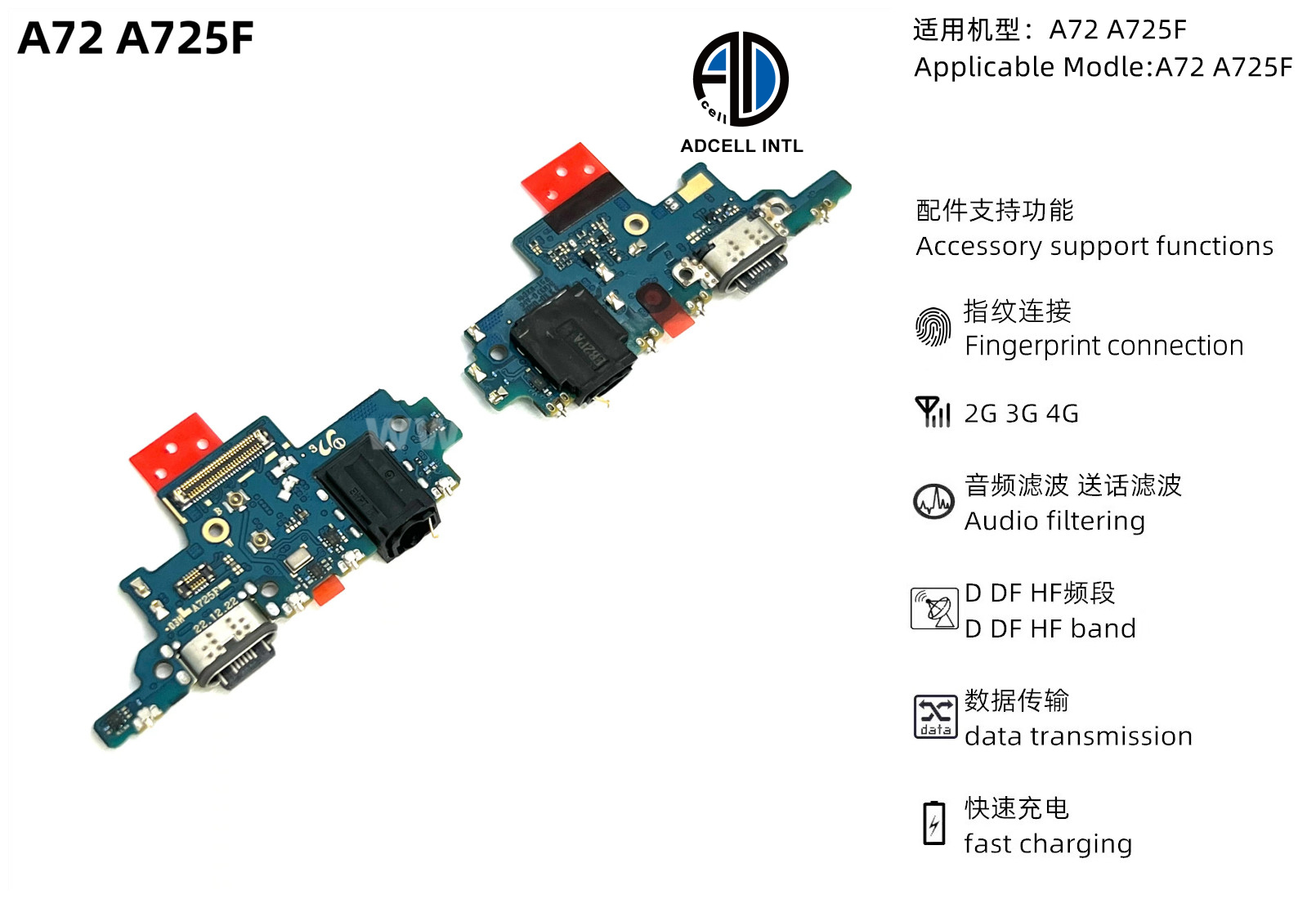 Flex Carga para Samsung A72 A725F Original