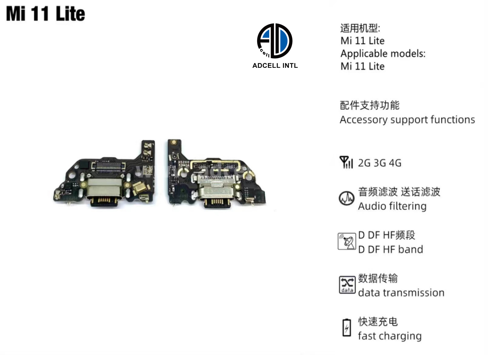 Flex Carga para Xiaomi Mi 11 Lite Original