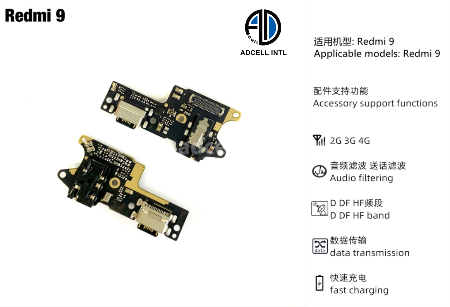 Flex Carga para Xiaomi Redmi 9 Original